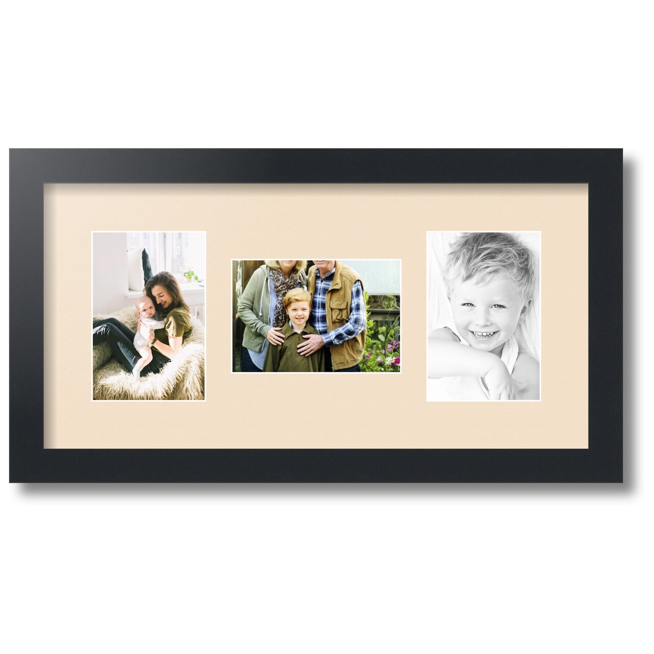 ArtToFrames Collage Photo Picture Frame with 3 - 4x6 inch Openings, Framed in Black with Over 62 Mat Color Options and Regular Glass (CSM-3926-113)